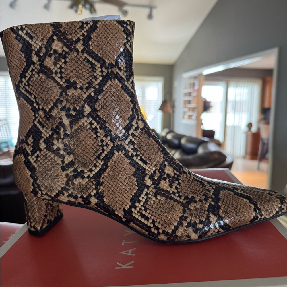 Katy Perry Collections Brown Snakeskin Ankle Boots
